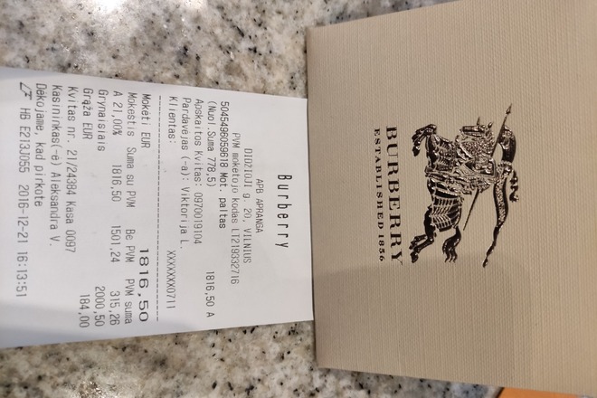 Burberry originalus paltukas