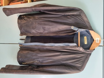Продается: Massimo Dutti mėlyna odinė striukė