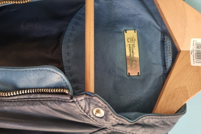 Massimo Dutti mėlyna odinė striukė