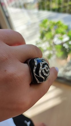 Išskirtinis žiedas su Swarovski kristalais
